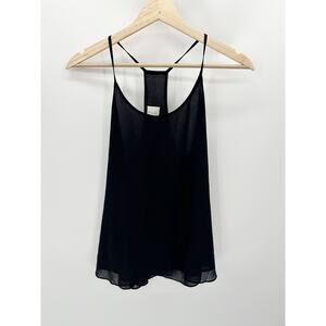 Twik Top Women MEDIUM Black Scoop Neck Racerback Sleeveless Blouse Tank